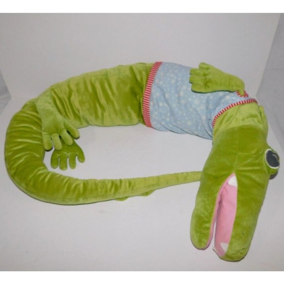 IKEA Fabler Krokodil 65" Plush Stuffed Crocodile Alligator Rattle Tail Lovey - Picture 1 of 6